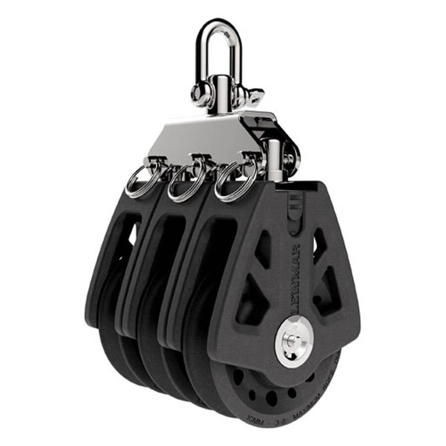 Lewmar 50mm Synchro Block 10mm - Triple With Swivel Shackle