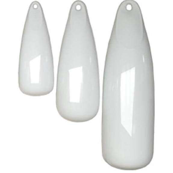 Majoni Single Eye Pear Drop Boat Fender Size 2 White - 360mm