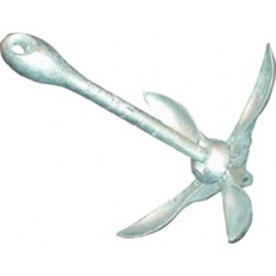 Folding Galvanised Steel Grapnel Anchor - 0.7 KG