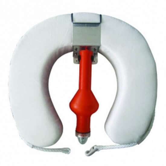 Horseshoe Buoy Set - White - With Bracket & Light