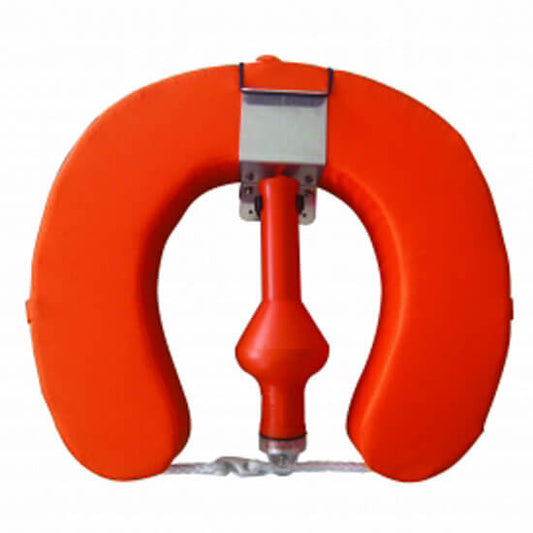 Horseshoe Buoy Set - Orange - With Bracket & Light